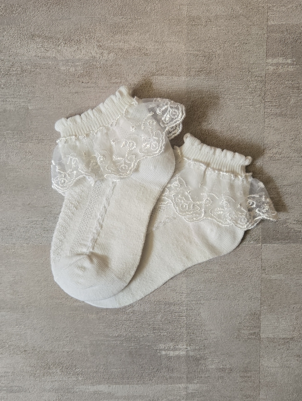 Baby Girl White Lace Ruffle Socks Frilly Anklet Flower Girl Wedding & Baptism